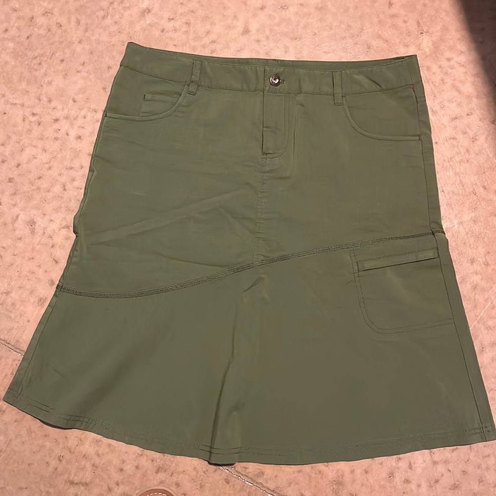 Prana olive green skirt